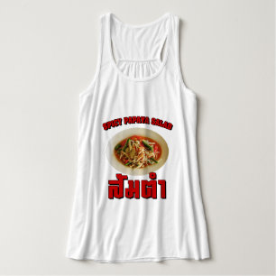Spicy Papaya Salad [Som Tam] ... Thai Lao Food Tanktop