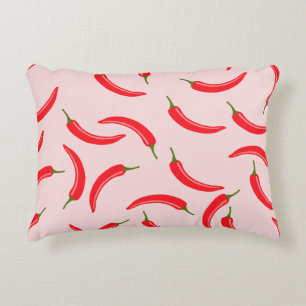 Spicy Red Chili Pattern Accent Kussen