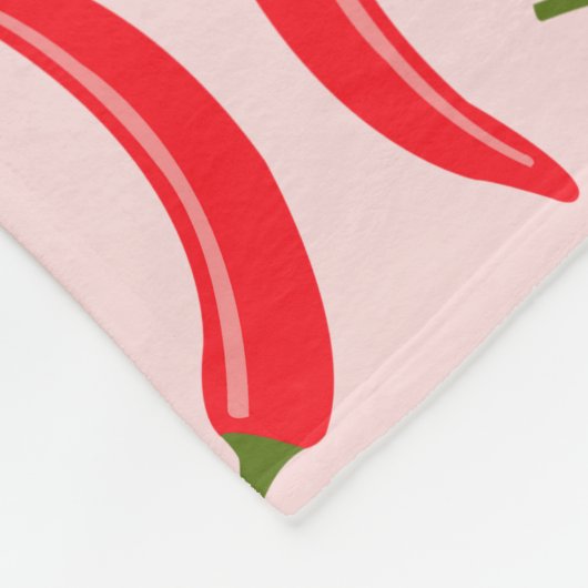 Spicy Red Chili Pattern Fleece Deken (Hoek)