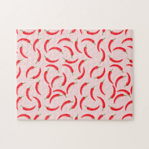 Spicy Red Chili Pattern Legpuzzel