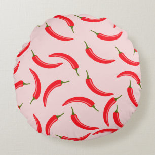 Spicy Red Chili Pattern Rond Kussen