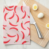Spicy Red Chili Pattern Theedoek (Quarter Fold)