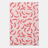 Spicy Red Chili Pattern Theedoek (Verticaal)