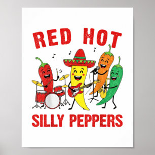 Spicy Red Hot Gekke Peppers Band Parodie Chili Win Poster