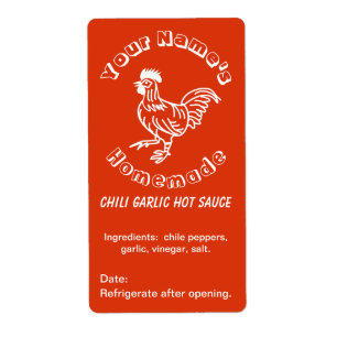Spicy Rooster Custom Hot Sauce Labels Chili