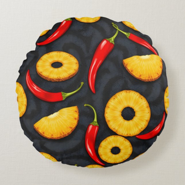 Spicy Slice - Pineapple Empire Design Rond Kussen (Voorkant)