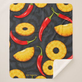 Spicy Slice - Pineapple Empire Design Sherpa Deken