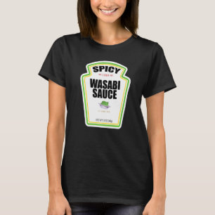 Spicy Wasabi Sauce Bottle Label Halloween Costuum T-shirt
