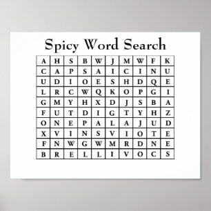 Spicy Word Search Poster
