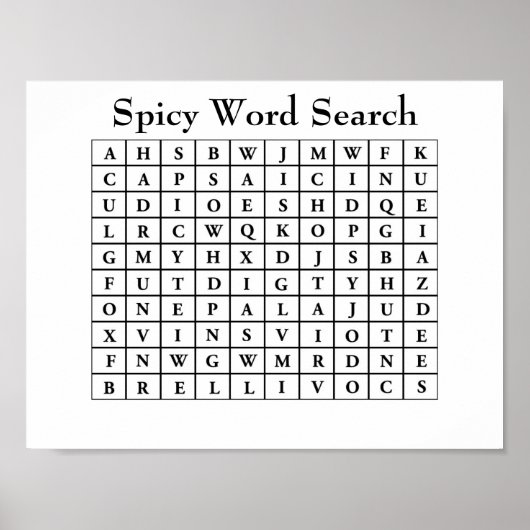 Spicy Word Search Poster (Voorkant)
