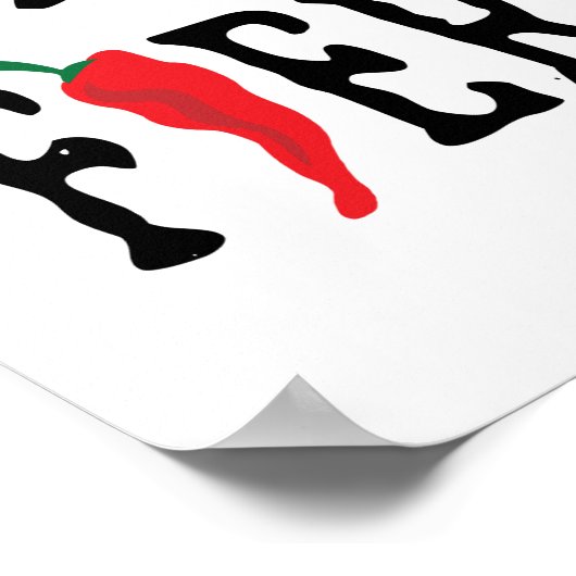 Spicy Words Chili Pepper Design Poster (Hoek)