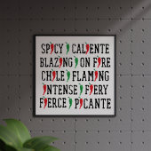 Spicy Words Chili Pepper Design Poster