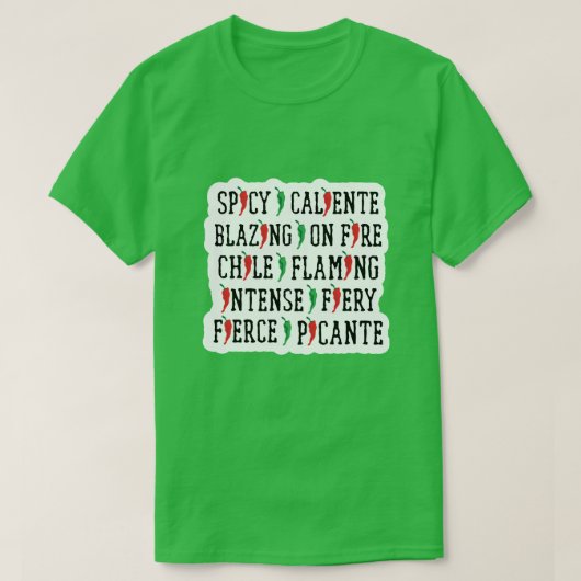 Spicy Words Chili Pepper Design T-shirt (Design voorkant)