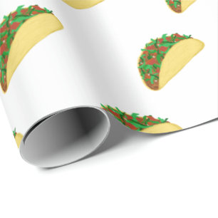 Spicy! Yummy Taco Pattern on White Cadeaupapier
