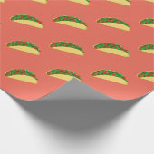 Spicy! Yummy Taco Pattern op Red Cadeaupapier (Hoek)