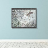 Spider aflopend canvas afdruk (Insitu (Houten vloer))