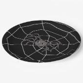 Spider and Spider Web Halloween Party Papieren Bordje (Gekanteld)