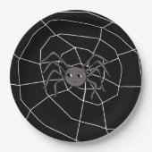 Spider and Spider Web Halloween Party Papieren Bordje (Voorkant)