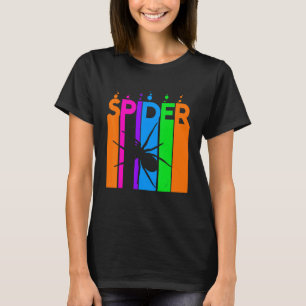 Spider Animal Rainbow Bubble met Silhouette T-shirt