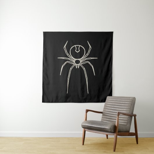 Spider - Bat Black en Bone White Wandkleed (In situ)