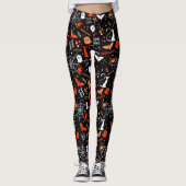 Spider Bat Kat Web Trick Ghost Spooky Halloween Leggings (Voorkant)