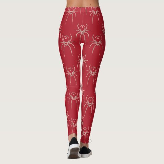 Spider - Bloed rood en bot wit Leggings (Achterkant)