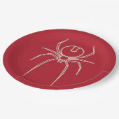 Spider - Bloed rood en bot wit Papieren Bordje (Gekanteld)