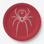 Spider - Bloed rood en bot wit Papieren Bordje (Voorkant)