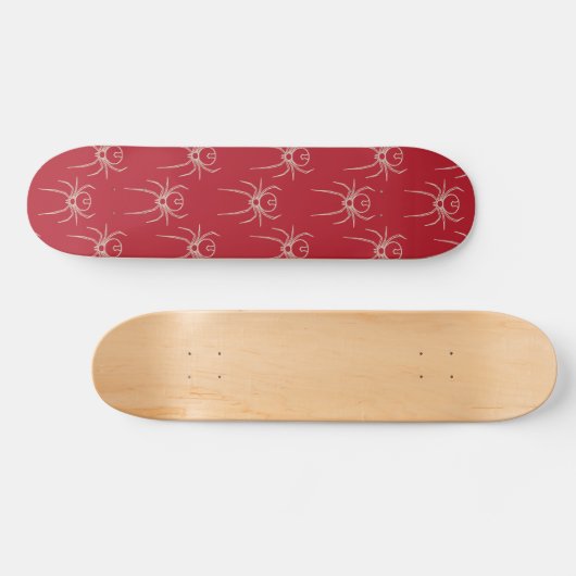 Spider - Bloed rood en bot wit Skateboard (Horizontaal)
