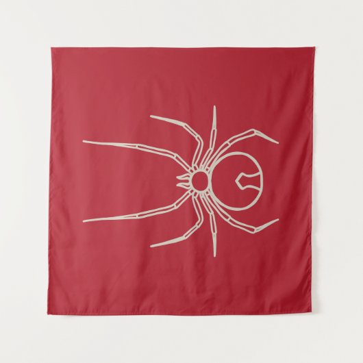 Spider - Bloed rood en bot wit Wandkleed (Voorkant (horizontaal))