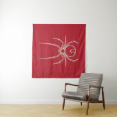 Spider - Bloed rood en bot wit Wandkleed (In Situ (horizontaal))
