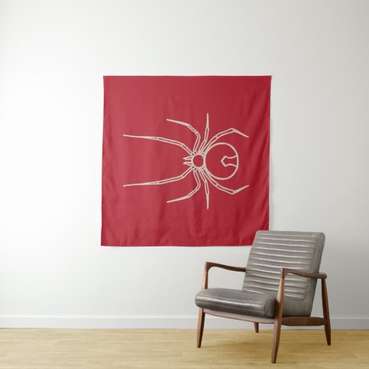 Spider - Bloed rood en bot wit Wandkleed (In Situ (horizontaal))