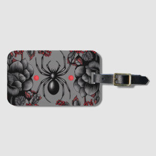 Spider Bloemen ontwerp Gotische stijl Bagagelabel