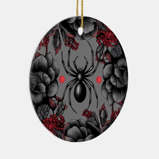 Spider Bloemen ontwerp Gotische stijl Keramisch Ornament (Rechts)