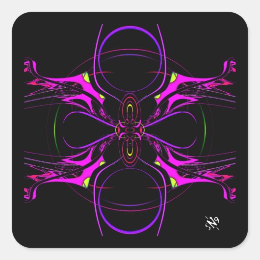 Spider-butterfly-ruimteschip (pareidolia) vierkante sticker (Voorkant)