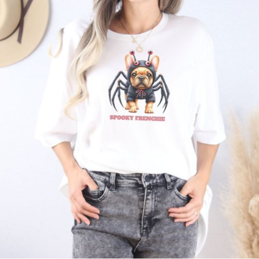 Spider Costume Frenchie Pup Halloween T-shirt