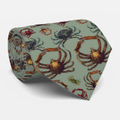 Spider Crabs Pattern Army Green Stropdas (Opgerold)