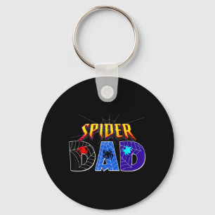 Spider Dad Design Vaderdag Matching Familie Sleutelhanger