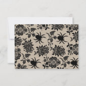 Spider Damask op Burlap RSVP Kaartje (Achterkant)