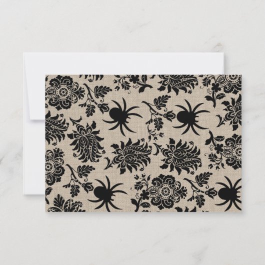 Spider Damask sur Burlap RSVP (Dos)