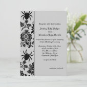 Spider Damask Wedding Invitation Kaart (Staand voorkant)