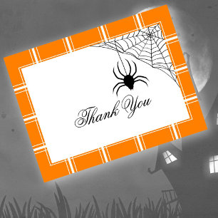 Spider Dank je Halloween Sinaasappel Briefkaart
