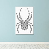 Spider Doodle 6 Canvas Afdruk (Insitu (Houten vloer))