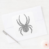 Spider Doodle Vierkante Sticker (Envelop)