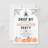Spider drop van Funny Halloween Party Kaart (Voorkant)