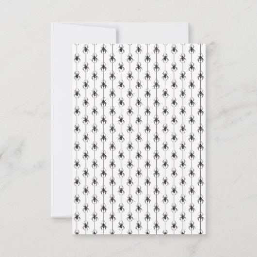 Spider drop van Funny Halloween Party Kaart (Achterkant)