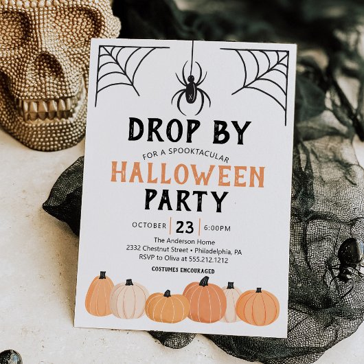 Spider drop van Funny Halloween Party Kaart
