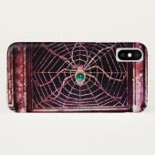 SPIDER en WEB Blue Aquamarine Black Case-Mate iPhone Case (Achterkant (horizontaal))