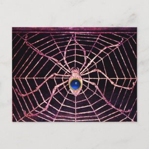 SPIDER en WEB Blue Sapphire Black Briefkaart