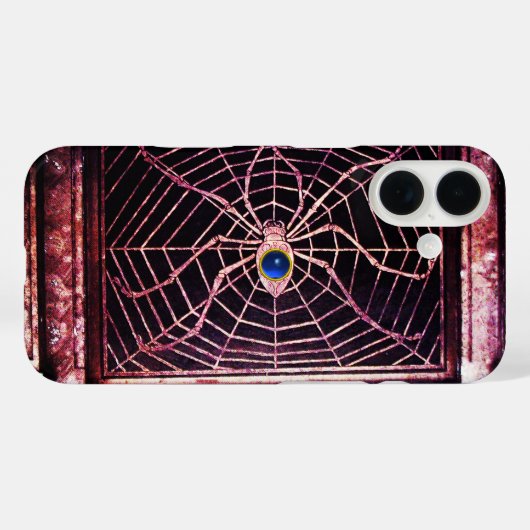 SPIDER en WEB Blue Sapphire Black Case-Mate iPhone Case (Achterkant (horizontaal))